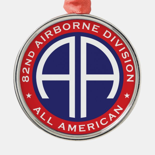 82nd Airborne Division All American Casual Patch Metal Ornament (Front)