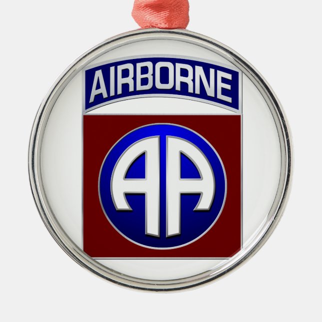 82nd Airborne Division All American Combat Patch Metal Ornament (Front)