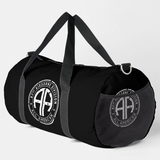 82nd Airborne Division "All American" Distressed Duffle Bag (Right Corner)