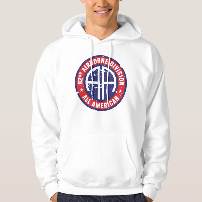 82nd Airborne Division "All American" Grunge Hoodie (Front)