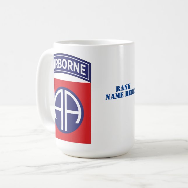 82nd Airborne Division All American Service Badge Coffee Mug (Front Left)