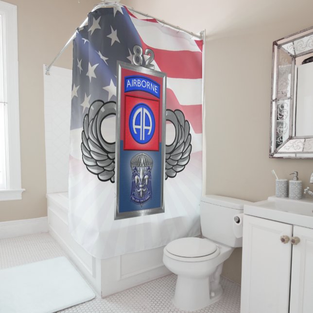 82nd Airborne Division “All The Way” Shower Curtain (In Situ)