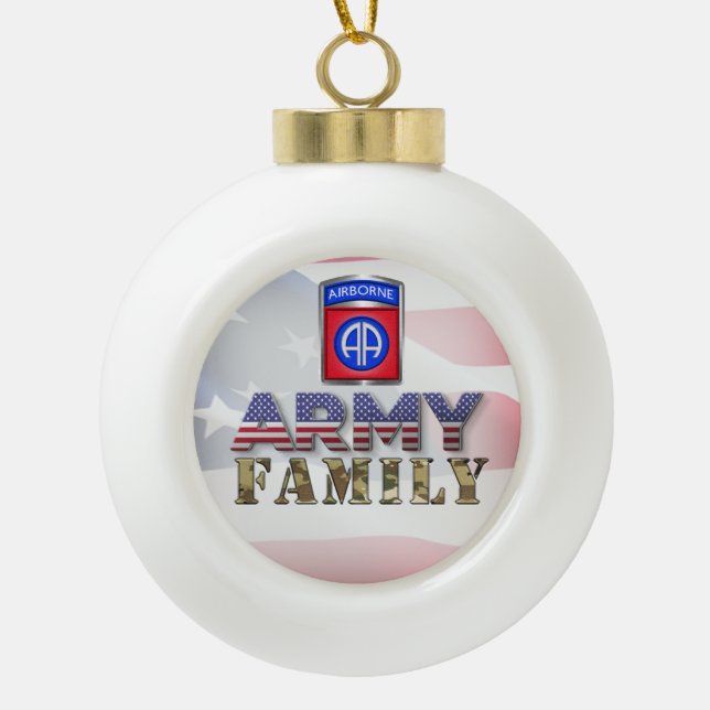 82nd Airborne Division Army Family  Ceramic Ball Christmas Ornament (Front)
