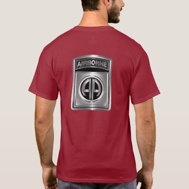 82nd Airborne Division Awesome Chrome Design  T-Shirt (Back)
