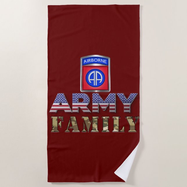 82nd Airborne Division  Beach Towel (Front)