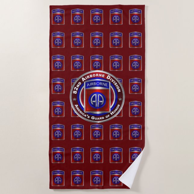82nd Airborne Division  Beach Towel (Front)