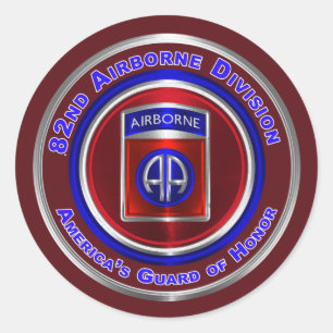 82nd Airborne Division Custom Blue Text Classic Round Sticker