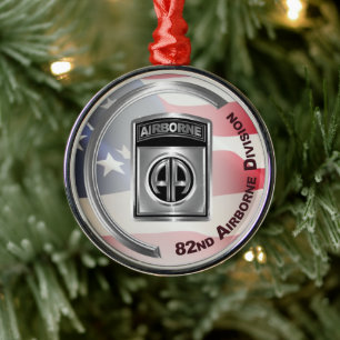 82nd Airborne Division Customised Christmas Metal Ornament
