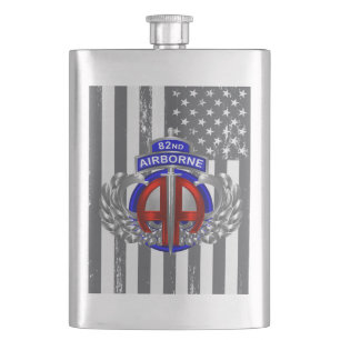 82nd Airborne Division Dagger Design Flag Hip Flask