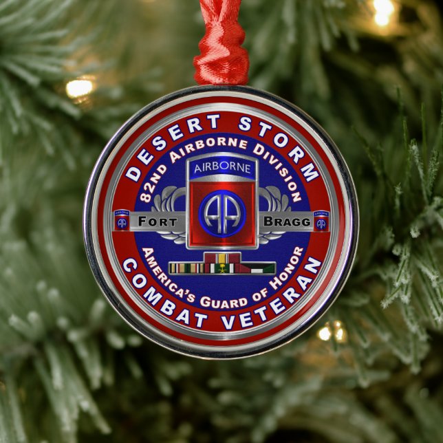 82nd Airborne Division Desert Storm Veteran Metal Ornament (Tree)
