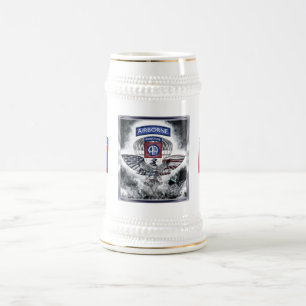 82nd Airborne Division Explosive Framed Design Beer Stein