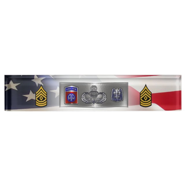 82nd Airborne Division First Sergeant Nameplate (Front)
