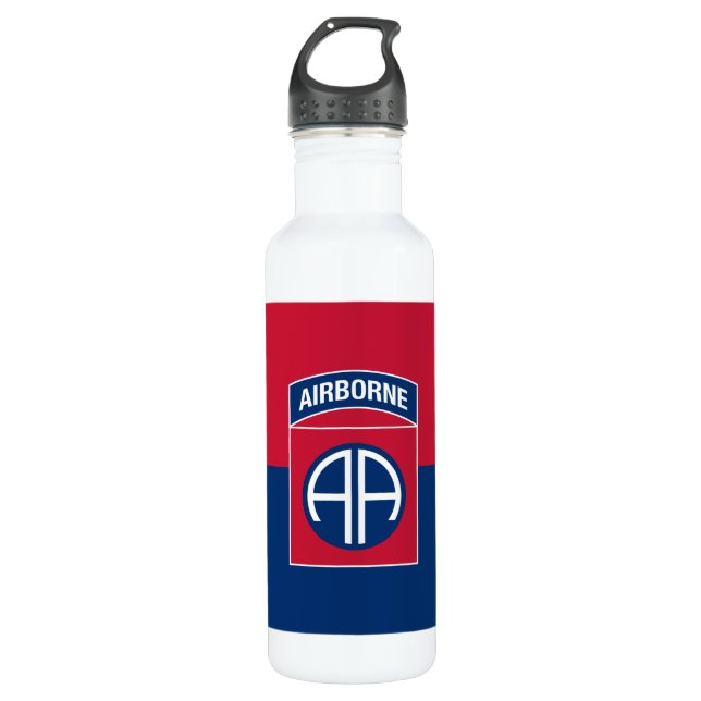 82nd Airborne Division Flag Military Veteran 710 Ml Water Bottle (Front)