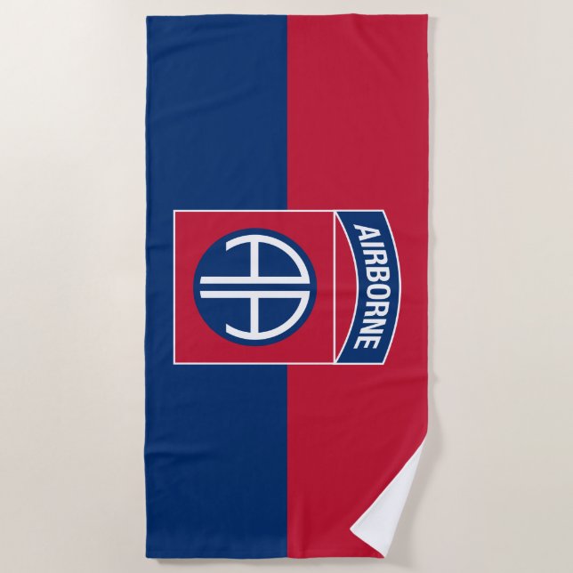 82nd Airborne Division Flag Military Veteran Beach Towel (Front)