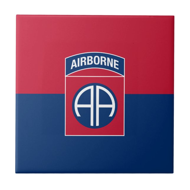 82nd Airborne Division Flag Military Veteran Ceramic Tile (Front)