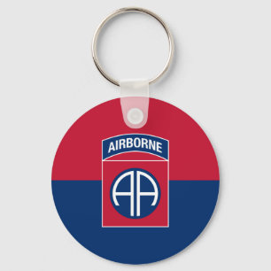 82nd Airborne Division Flag Military Veteran Key Ring