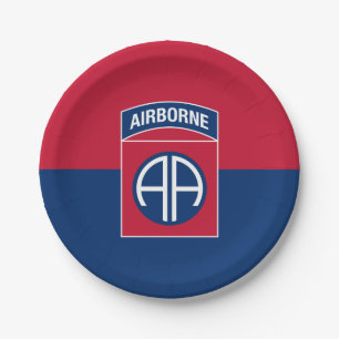 82nd Airborne Division Flag Military Veteran Paper Plate