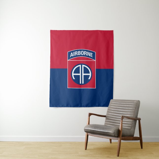82nd Airborne Division Flag Military Veteran Tapestry (In Situ)