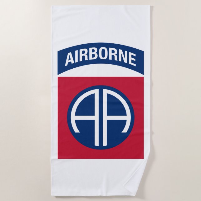 82nd Airborne Division Insignia Military Veteran Beach Towel (Front)