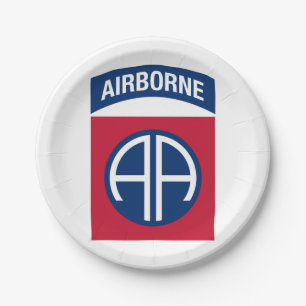 82nd Airborne Division Insignia Military Veteran Paper Plate