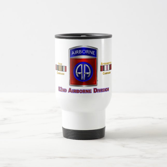 82nd Airborne Division Iraq & Afghanistan Veteran Travel Mug (Center)