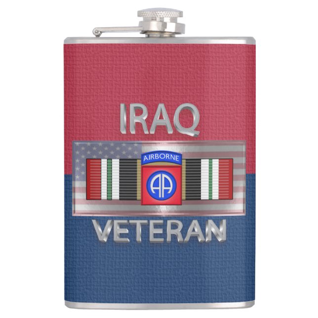 82nd Airborne Division Iraq Veteran Hip Flask (Front)