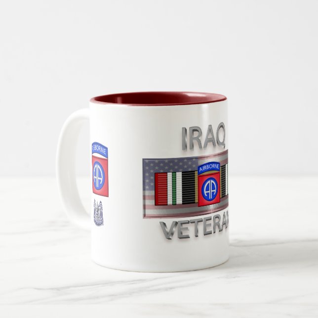 82nd Airborne Division Iraq Veteran Two-Tone Coffee Mug (Front Left)