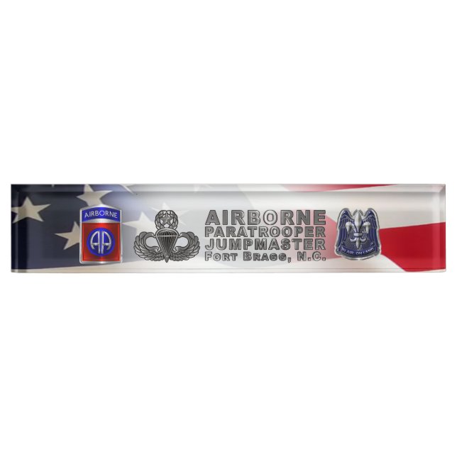 82nd Airborne Division Jumpmaster Nameplate (Front)