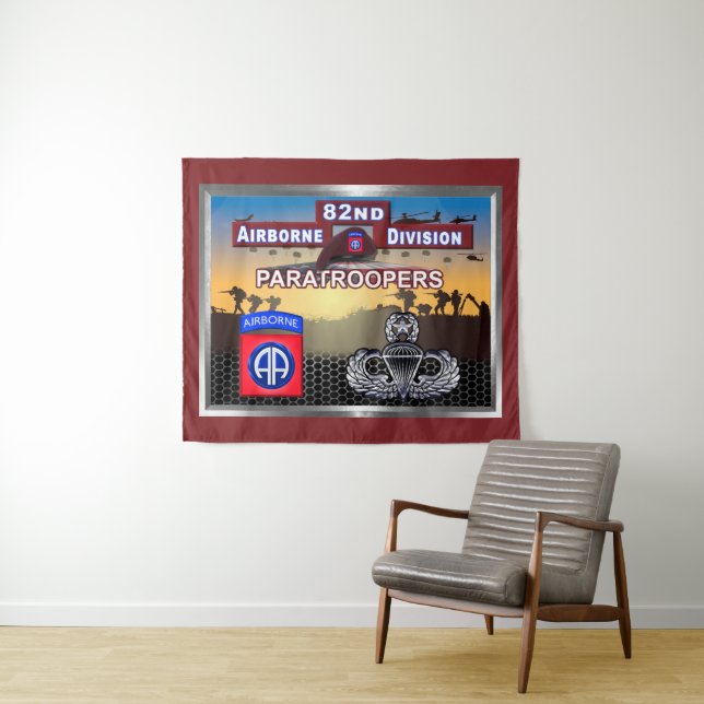 82nd Airborne Division Jumpmaster Wings Tapestry (In Situ (Horizontal))
