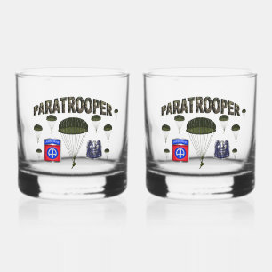 82nd Airborne Division Paratrooper Whiskey Glass