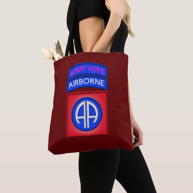 82nd Airborne Division “Paratrooper Wife” Tote Bag (Close Up)