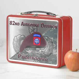 82nd Airborne Division Paratrooper Wings Metal Lunch Box