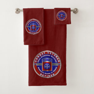82nd Airborne Division Retired  Bath Towel Set