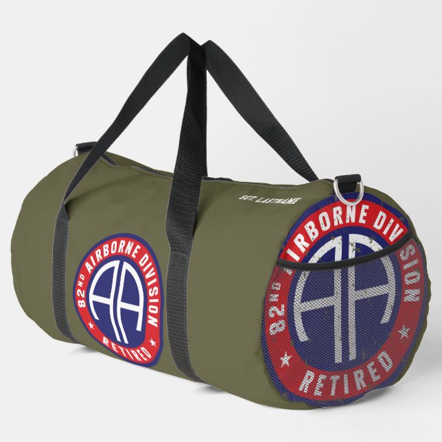 82nd Airborne Division "Retired" Custom Duffle Bag (Right Corner)