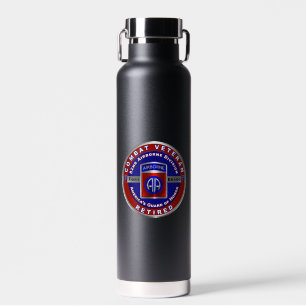 82nd Airborne Division Retired Veteran Water Bottle