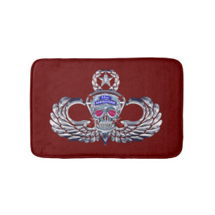 82nd Airborne Division “Silver Skull” Maroon Bath Mat