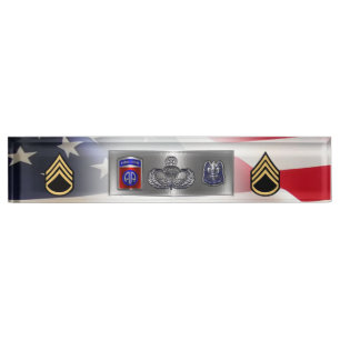 82nd Airborne Division Staff Sergeant SSG Nameplate