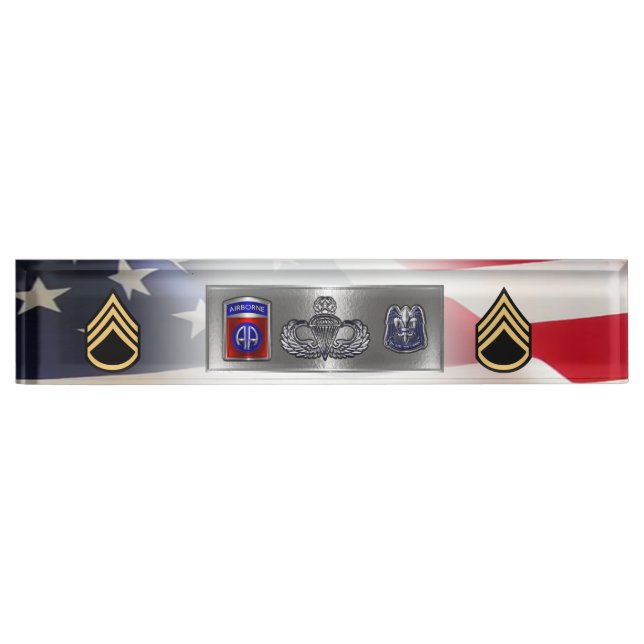 82nd Airborne Division Staff Sergeant SSG Nameplate (Front)