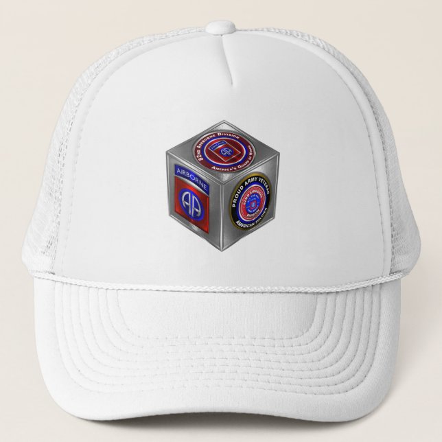 82nd Airborne Division Steel Cube Trucker Hat (Front)