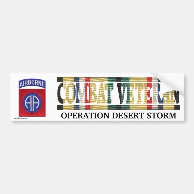 82nd Airborne Division SWA Combat Veteran Sticker (Front)
