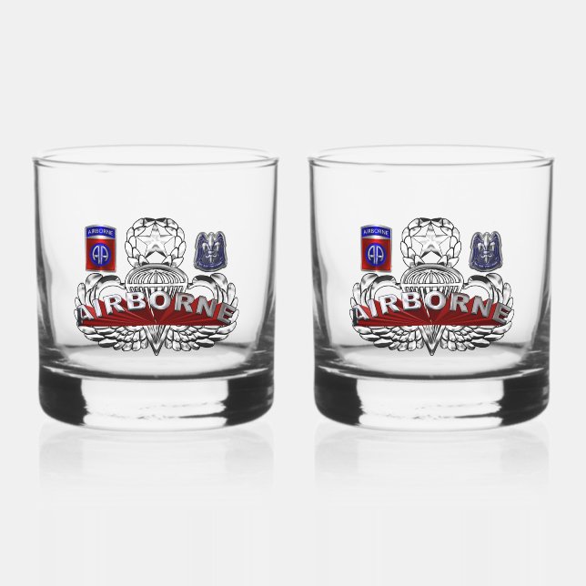 82nd Airborne Division  Whiskey Glass (Front)