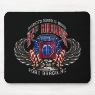 82nd Airborne Fort Bragg Black Mousepad