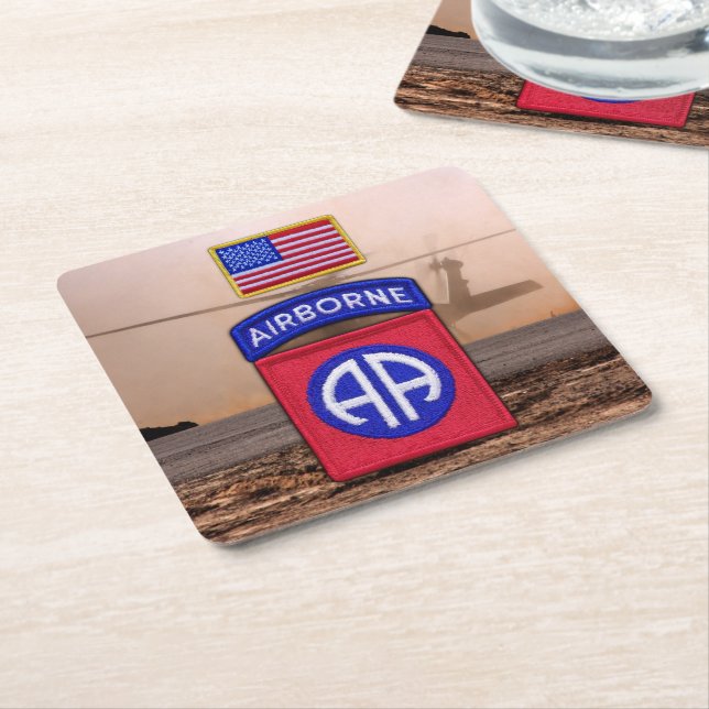 82nd airborne fort bragg veterans vets coasters (Angled)