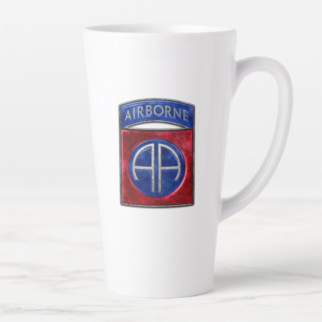 82nd Airborne Fort Liberty White Latte Mug (Right)