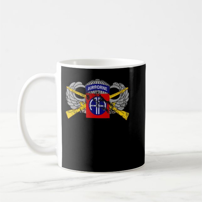 82nd Airborne Infantry Rifles and Parachutist Wing Coffee Mug (Left)