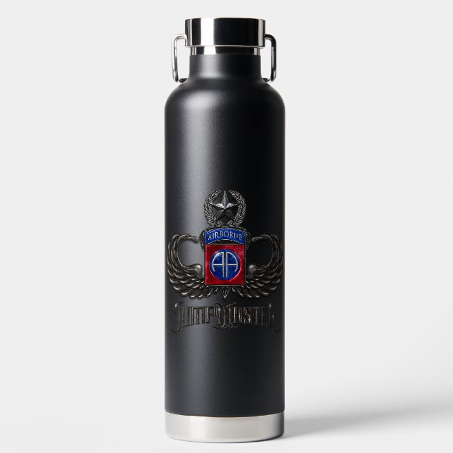 82nd Airborne Jumpmaster Black 32 oz Bottle (Front)