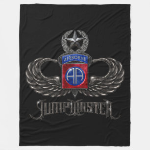 82nd Airborne Jumpmaster Black Fleece Blanket