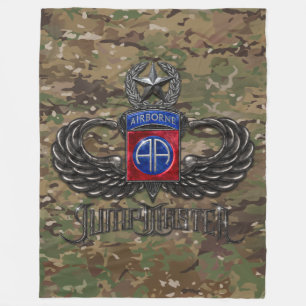 82nd Airborne Jumpmaster Camo Fleece Blanket