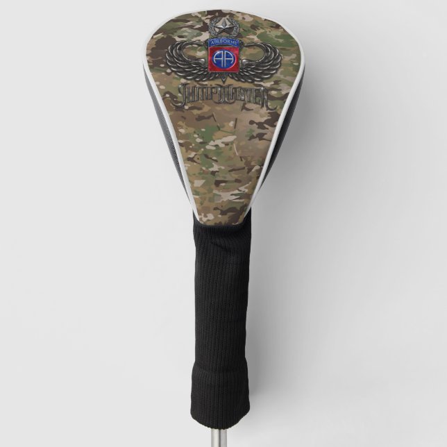 82nd Airborne Jumpmaster Camo Golf Head Cover (Front)