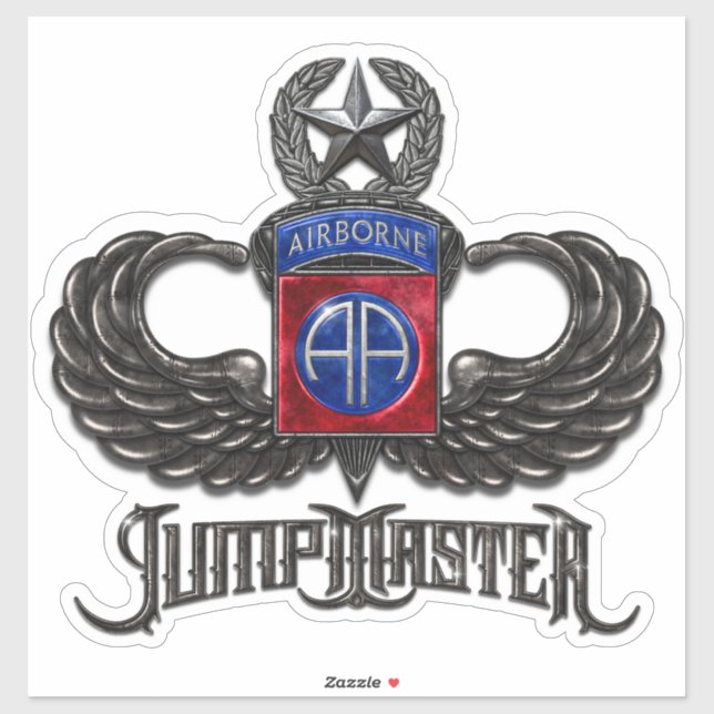 82nd Airborne Jumpmaster Custom-Cut Vinyl Sticker (Sheet)